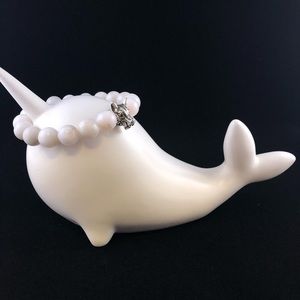 “For Ghost” natural agate beaded bracelet